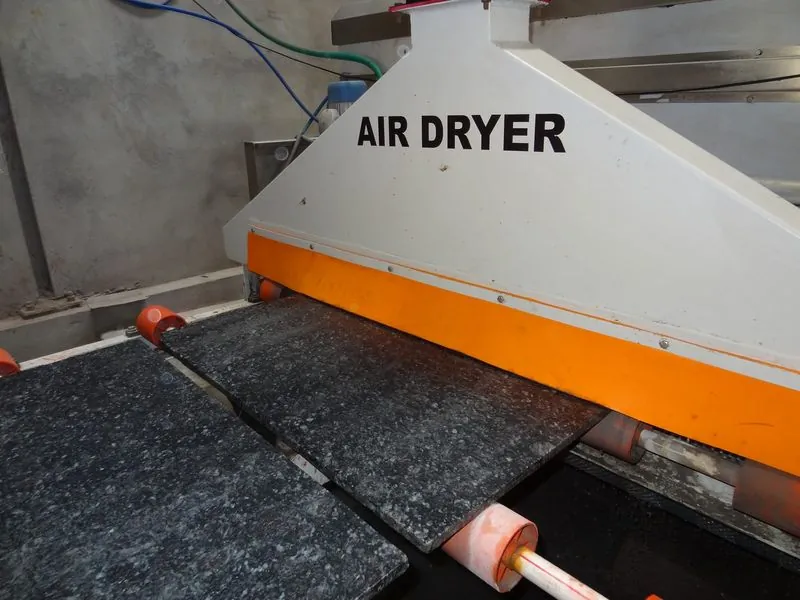 Granite slab on the polishing line