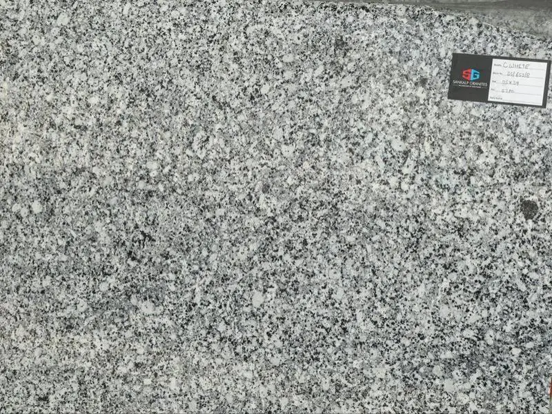 S White granite slab: white base with grey and black grain